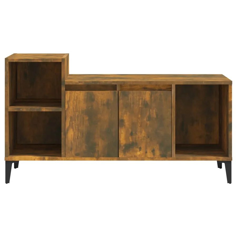 Meuble TV Chêne fumé 100x35x55 cm Bois d'ingénierie - 5