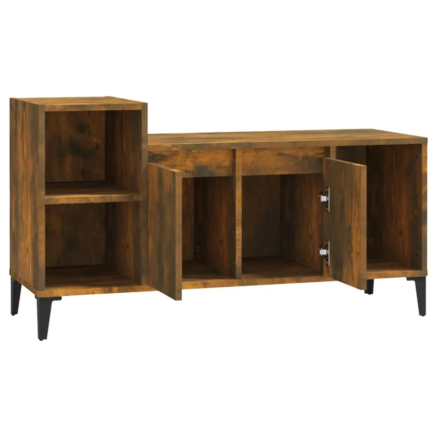 Meuble TV Chêne fumé 100x35x55 cm Bois d'ingénierie - 6