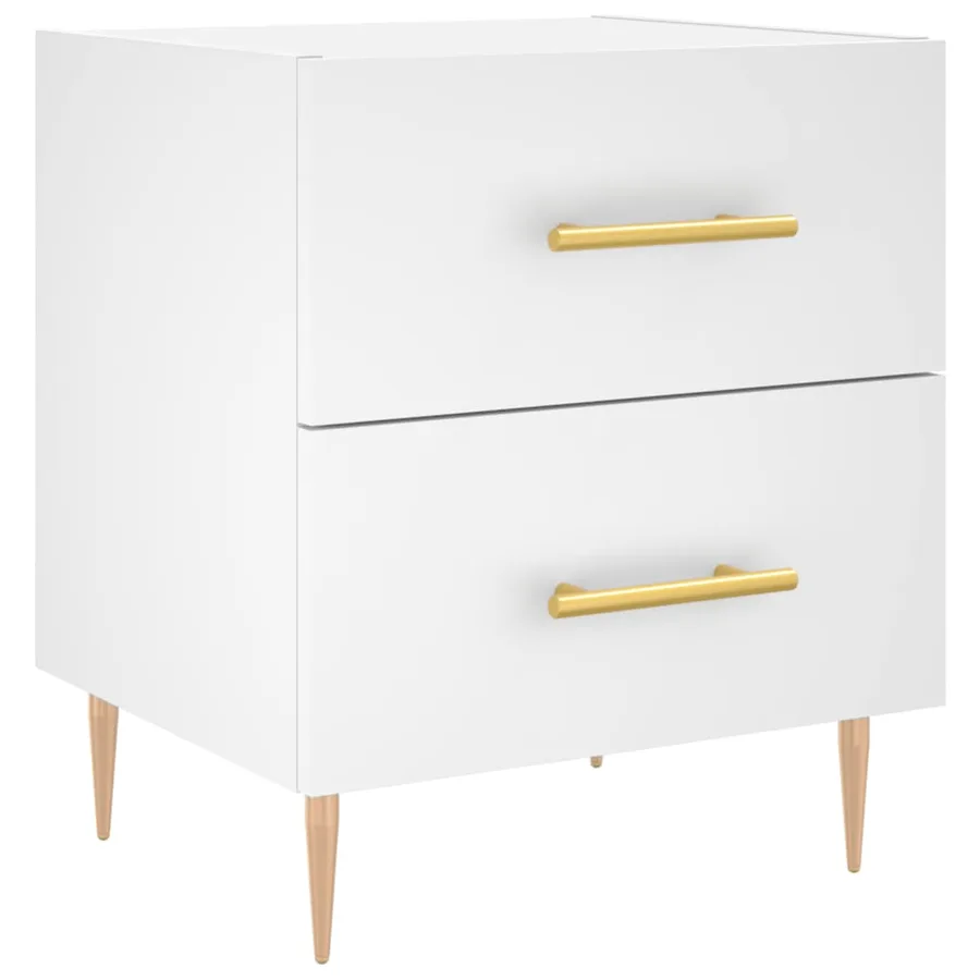 Table de chevet blanc 40x35x47,5 cm bois d’ingénierie - 2