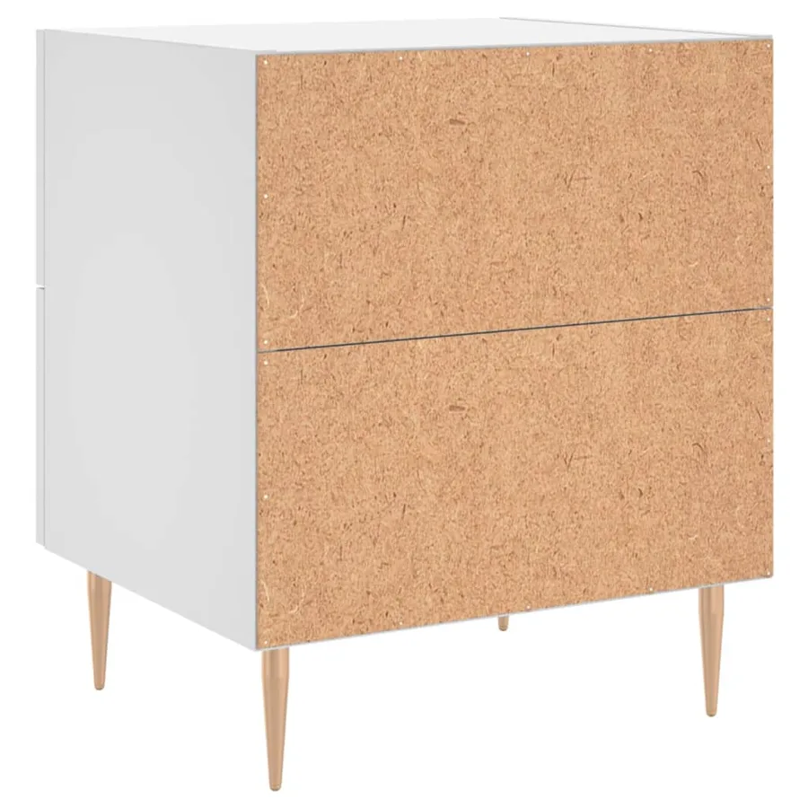 Table de chevet blanc 40x35x47,5 cm bois d’ingénierie - 8
