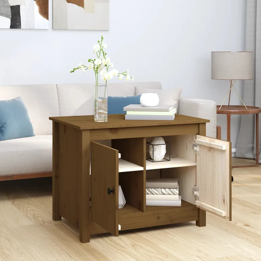 Table basse Marron miel 71x49x55 cm Bois massif de pin - 3