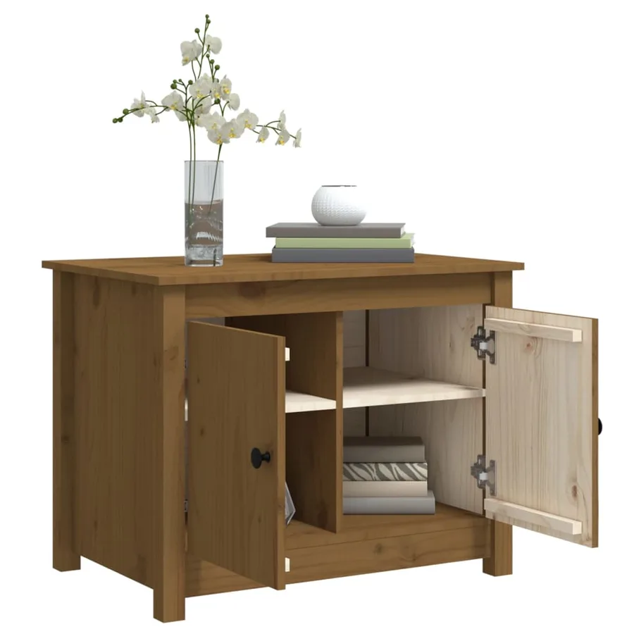 Table basse Marron miel 71x49x55 cm Bois massif de pin - 5