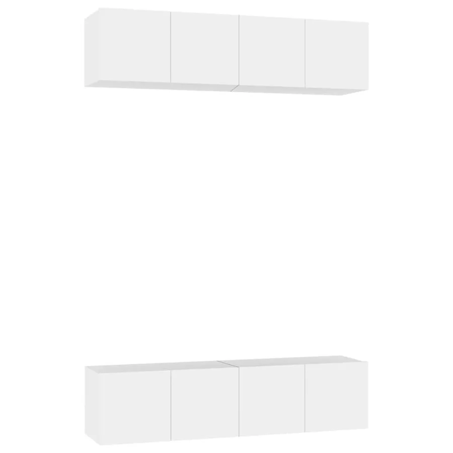 Meubles TV 4 pcs Blanc 60x30x30 cm Aggloméré - 2