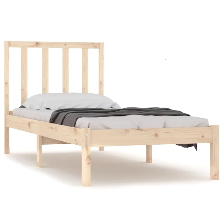 Cadre de lit sans matelas 75x190 cm bois de pin massif - 2