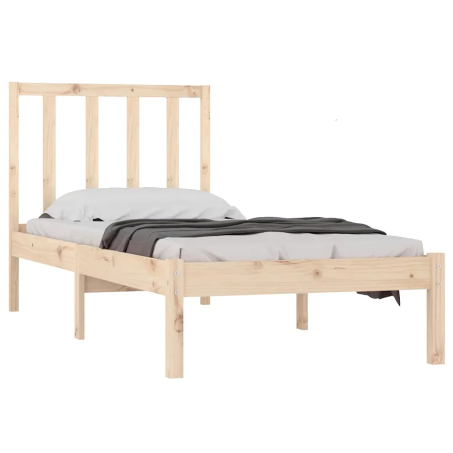 Cadre de lit sans matelas 75x190 cm bois de pin massif - 3