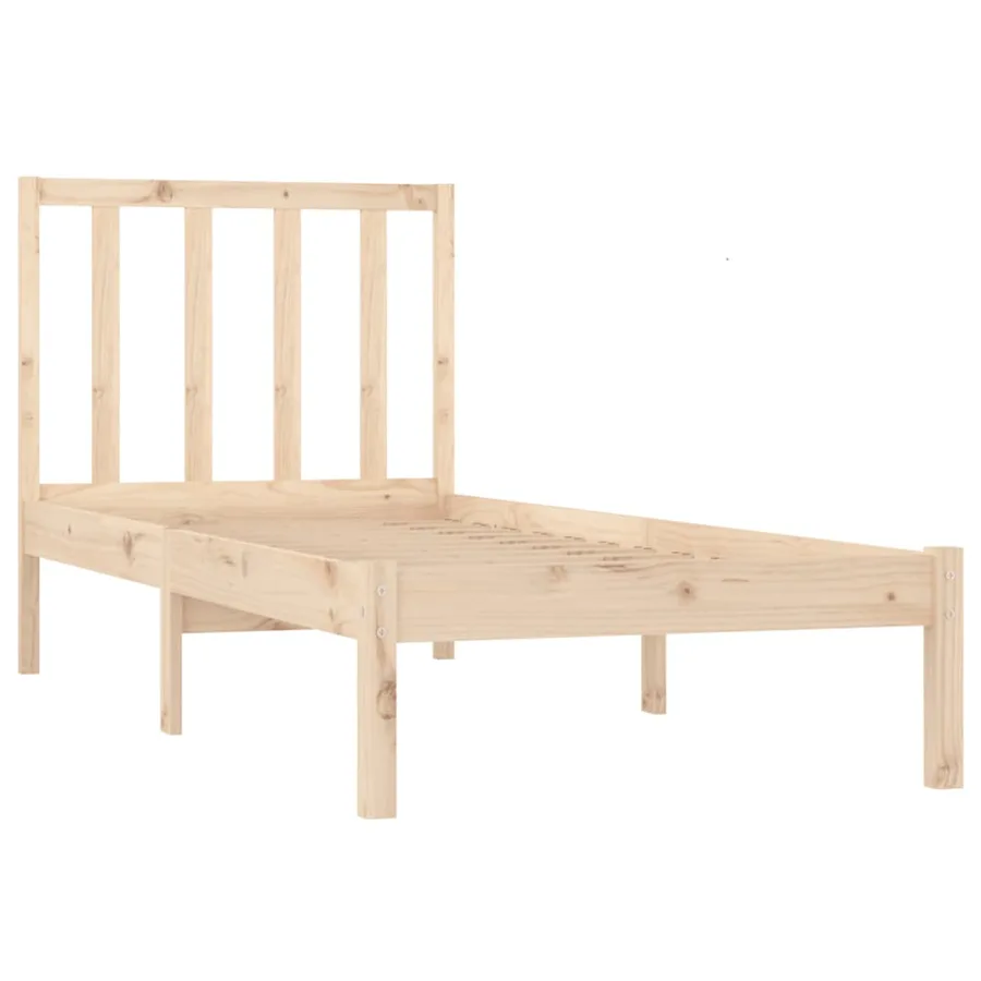 Cadre de lit sans matelas 75x190 cm bois de pin massif - 4