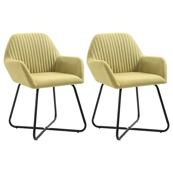 Chaises à manger lot de 2 vert tissu