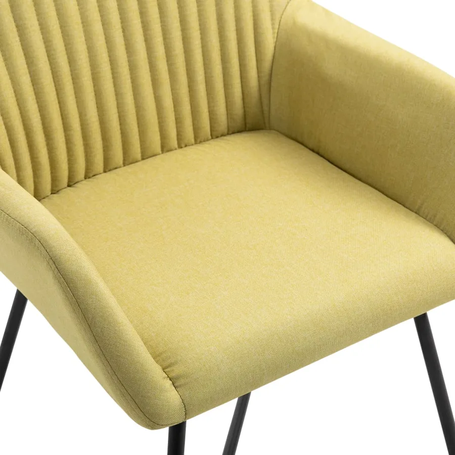 Chaises à manger lot de 2 vert tissu - 6