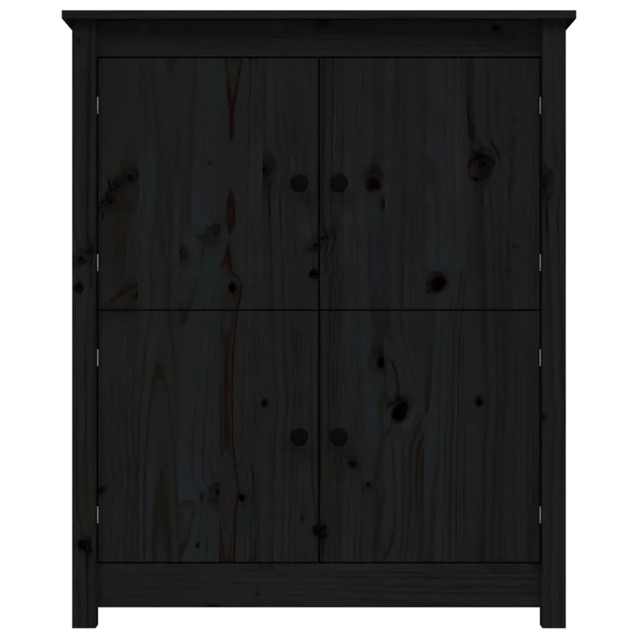 Buffet Noir 83x41,5x100 cm Bois massif de pin - 5