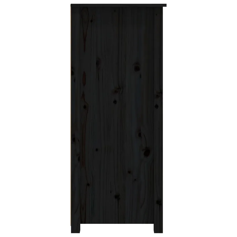Buffet Noir 83x41,5x100 cm Bois massif de pin - 7
