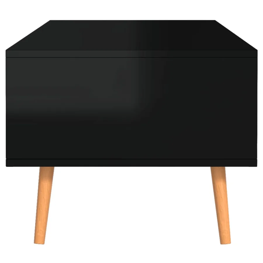 Table basse Noir brillant 100x49,5x43 cm Bois d'ingénierie - 6