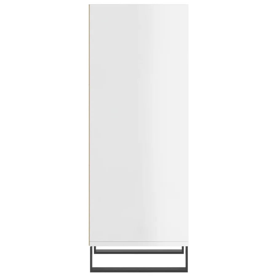 Buffet blanc brillant 34,5x32,5x90 cm bois d'ingénierie - 5