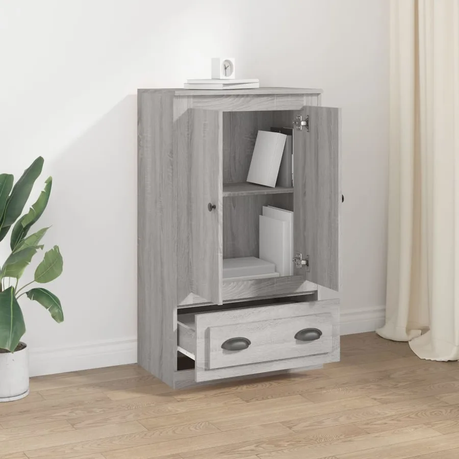 Buffet haut sonoma gris 60x35,5x103,5 cm bois d'ingénierie - 3