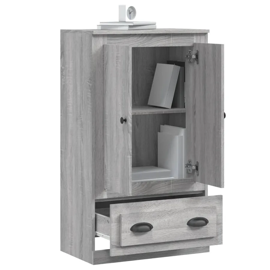 Buffet haut sonoma gris 60x35,5x103,5 cm bois d'ingénierie - 4