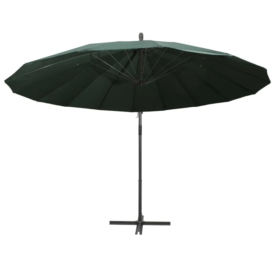 Parasol suspendu avec poteau en aluminium Vert 3 m - 3