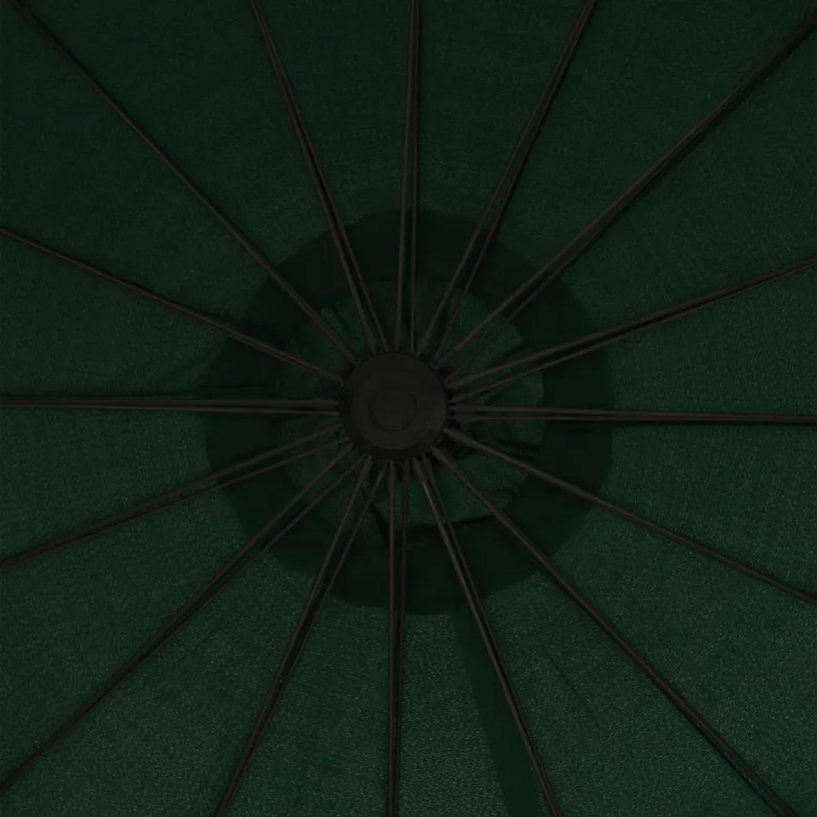 Parasol suspendu avec poteau en aluminium Vert 3 m - 8
