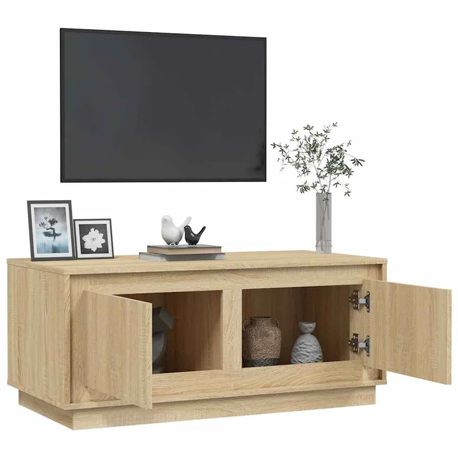 Table basse chêne sonoma 102x50x44 cm bois d'ingénierie - 5