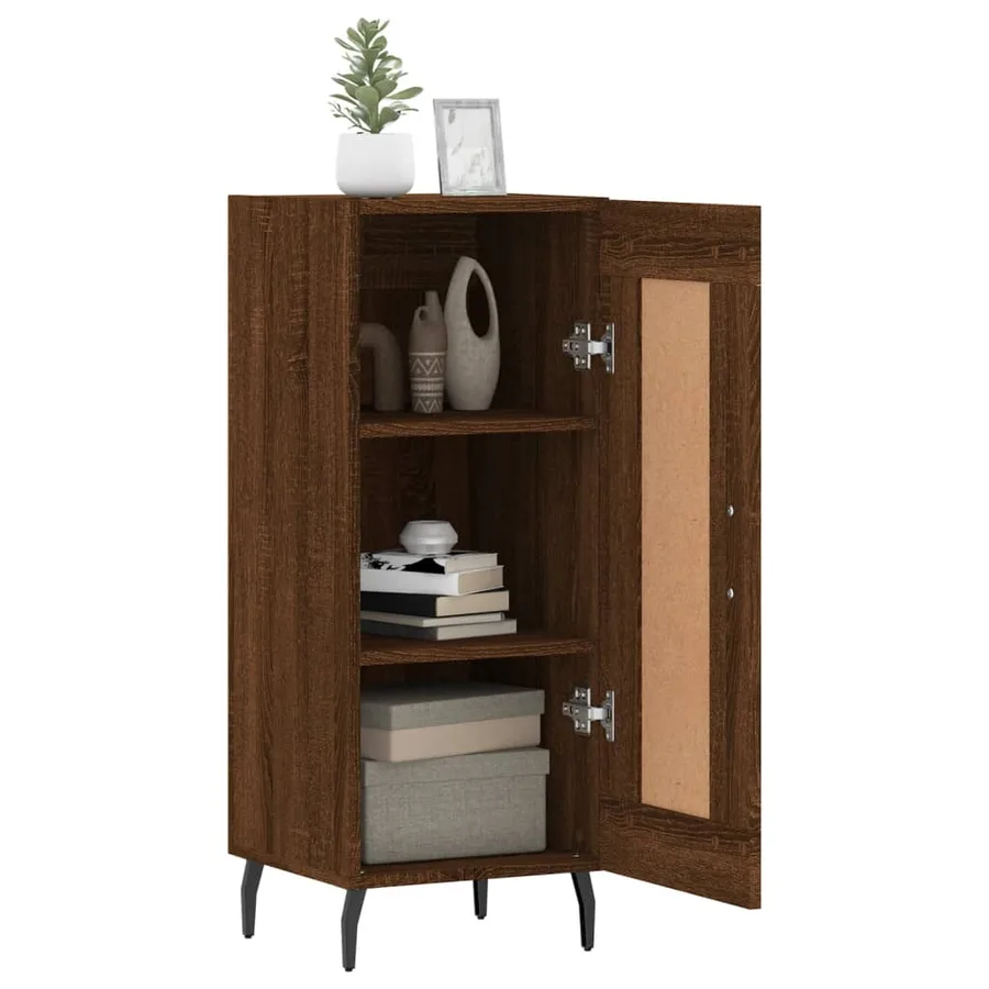 Buffet Chêne marron 34,5x34x90 cm Bois d'ingénierie - 4