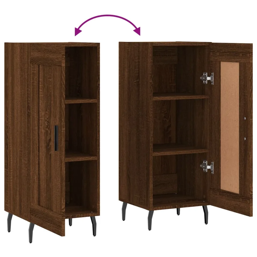 Buffet Chêne marron 34,5x34x90 cm Bois d'ingénierie - 9