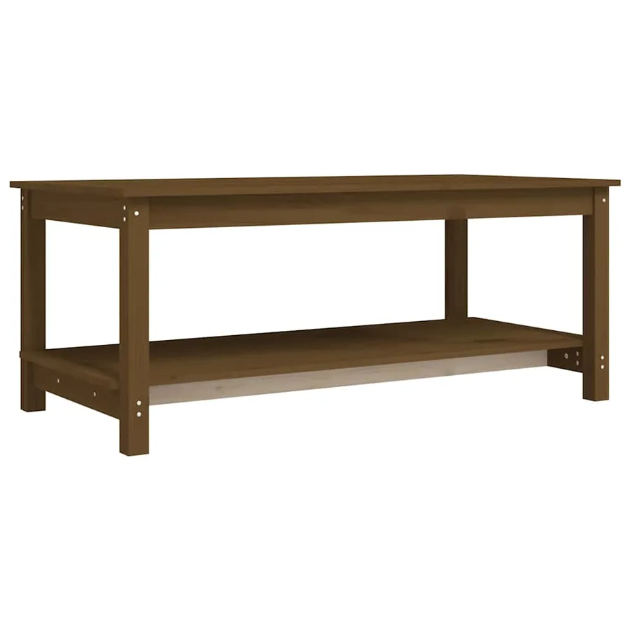 Table basse Marron miel 110x55x45 cm Bois massif de pin - 2