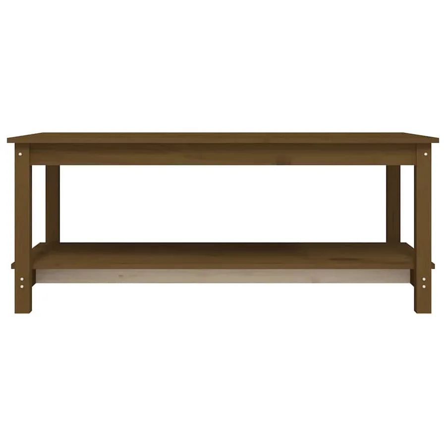 Table basse Marron miel 110x55x45 cm Bois massif de pin - 5