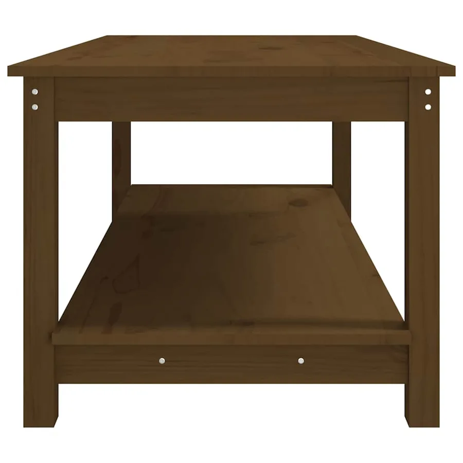 Table basse Marron miel 110x55x45 cm Bois massif de pin - 6