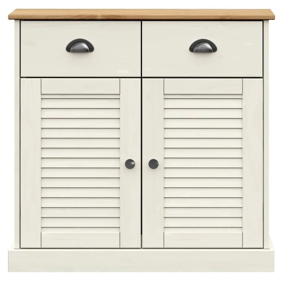 Buffet haut VIGO blanc 78x40x175 cm bois massif de pin - 11