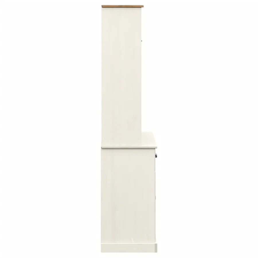 Buffet haut VIGO blanc 78x40x175 cm bois massif de pin - 6