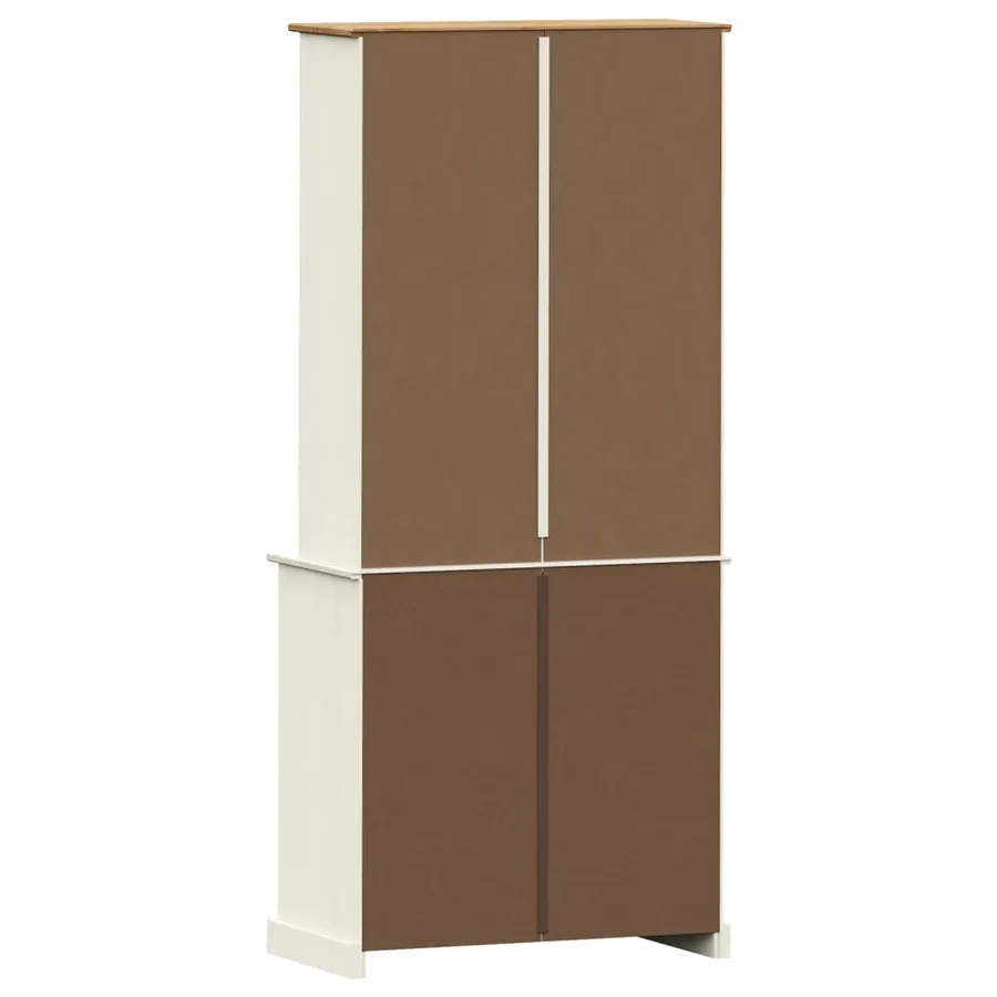 Buffet haut VIGO blanc 78x40x175 cm bois massif de pin - 7