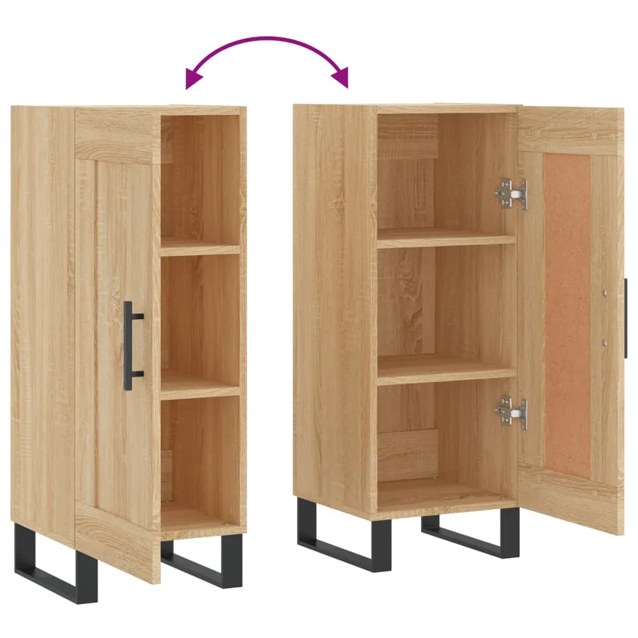 Buffet Chêne sonoma 34,5x34x90 cm Bois d'ingénierie - 9