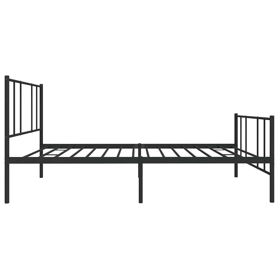 Cadre de lit métal sans matelas avec pied de lit noir 100x190cm - 7