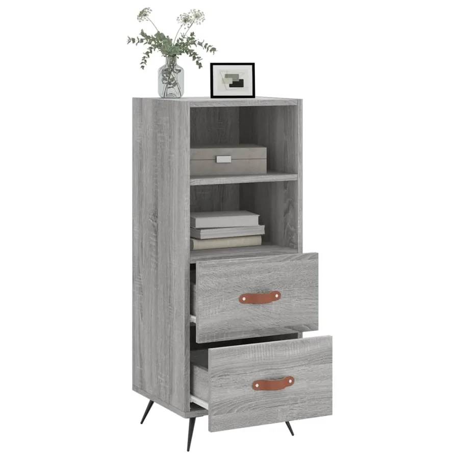 Buffet Sonoma gris 34,5x34x90 cm Bois d'ingénierie - 4