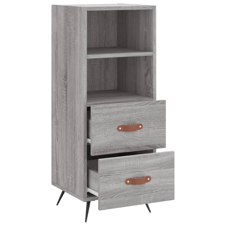Buffet Sonoma gris 34,5x34x90 cm Bois d'ingénierie - 5