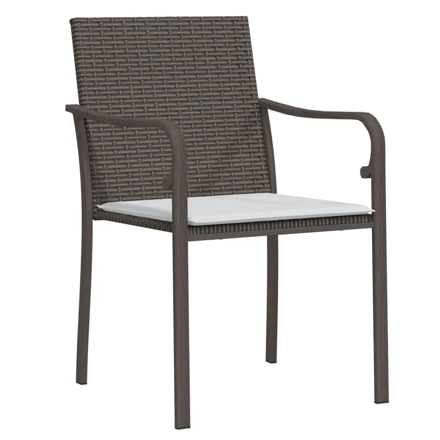 Ensemble à manger de jardin 7 pcs coussins résine tressée acier - 5