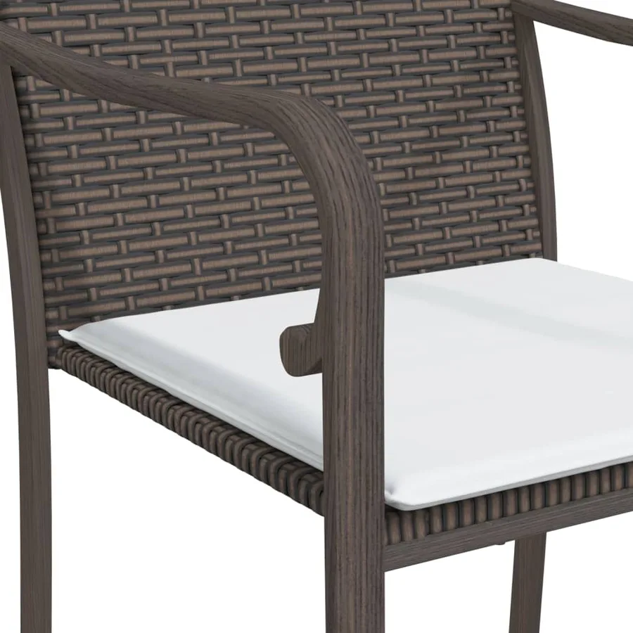 Ensemble à manger de jardin 7 pcs coussins résine tressée acier - 7