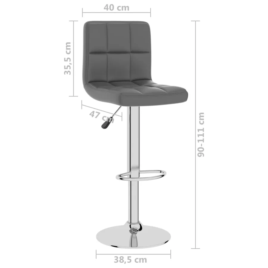 Tabouret de bar Gris Similicuir - 9