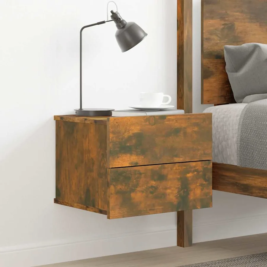 Table de chevet Chêne fumé 40x30x30 cm Bois d'ingénierie
