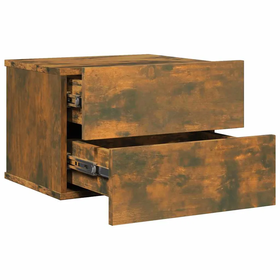 Table de chevet Chêne fumé 40x30x30 cm Bois d'ingénierie - 10