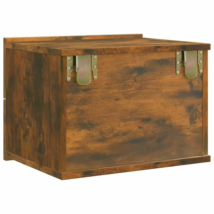 Table de chevet Chêne fumé 40x30x30 cm Bois d'ingénierie - 5