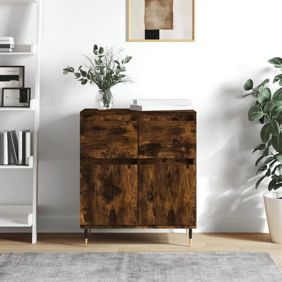 Buffet Chêne fumé 60x35x70 cm Bois d'ingénierie