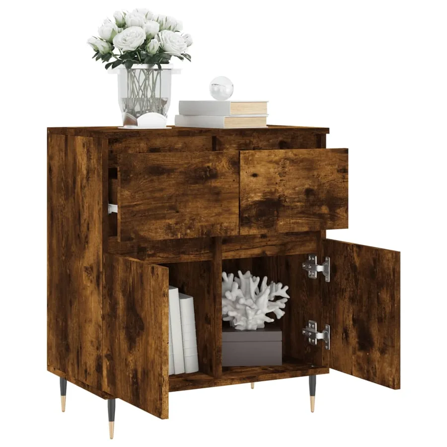 Buffet Chêne fumé 60x35x70 cm Bois d'ingénierie - 4