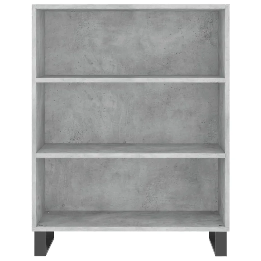 Buffet haut Gris béton 69,5x34x180 cm Bois d'ingénierie - 8