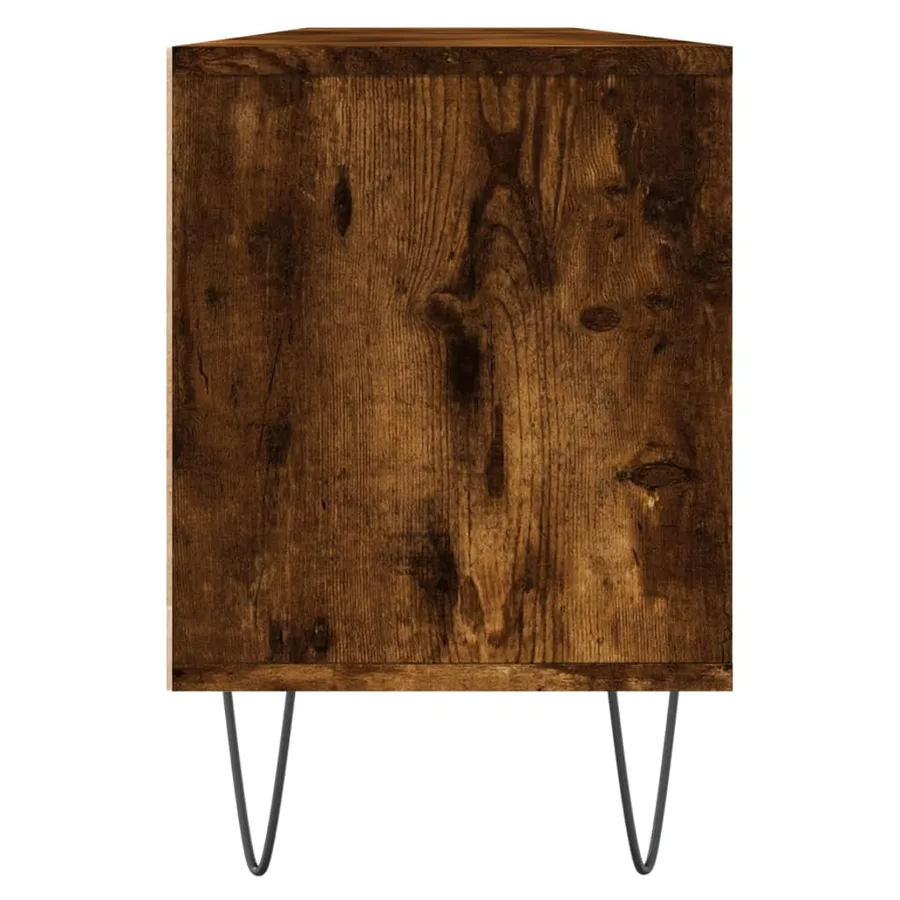 Meuble TV chêne fumé 150x30x44,5 cm bois d'ingénierie - 7