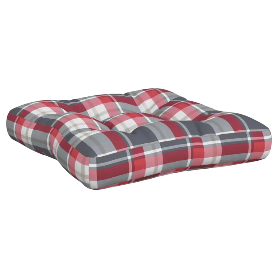 Coussins de palette lot de 3 motif à carreaux rouge tissu - 4