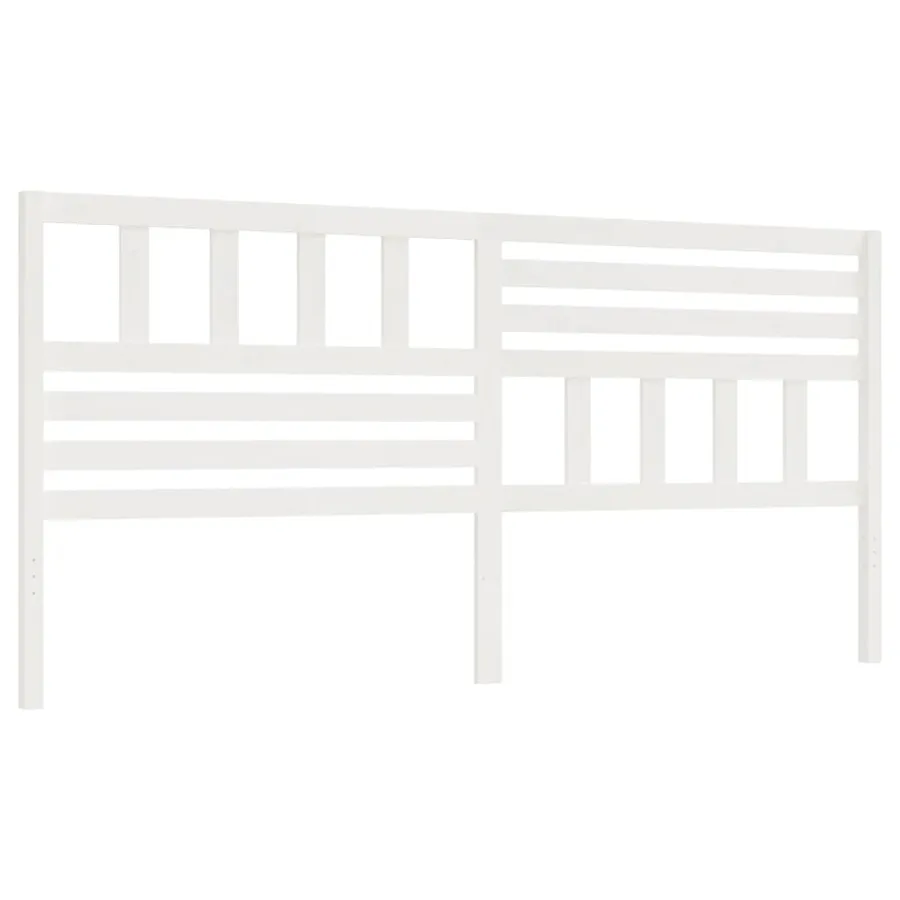 Tête de lit Blanc 206x4x100 cm Bois massif de pin - 2