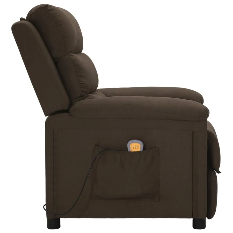 Fauteuil de massage Marron foncé Tissu - 3