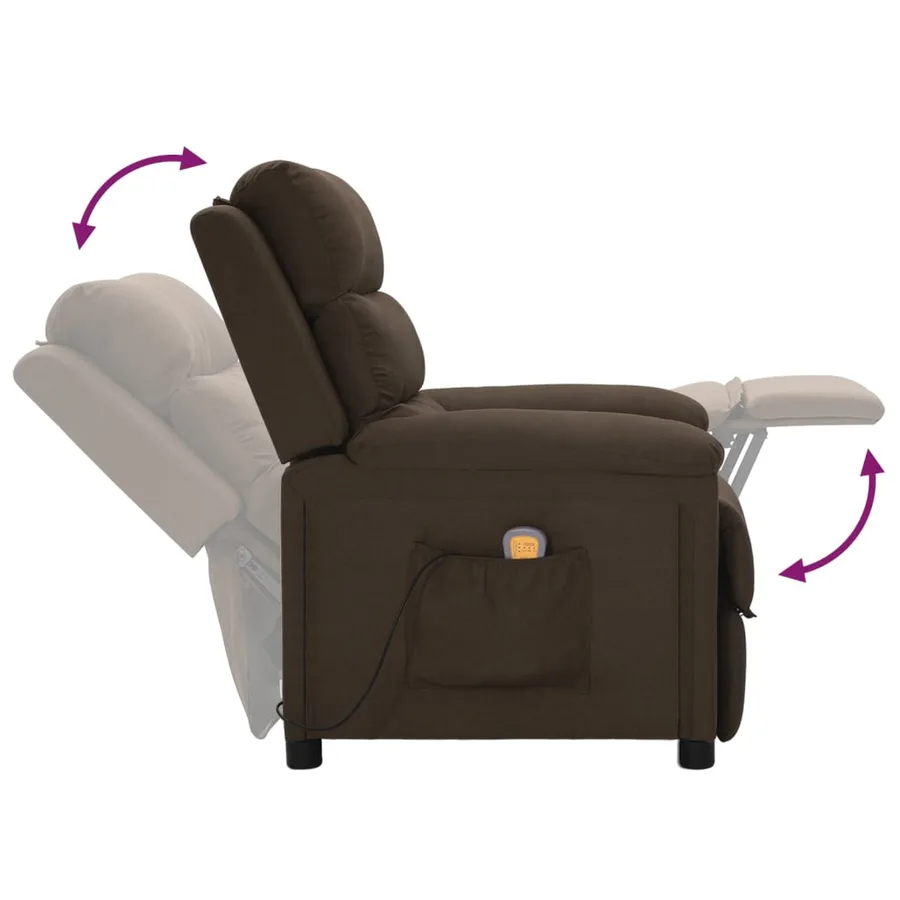 Fauteuil de massage Marron foncé Tissu - 5