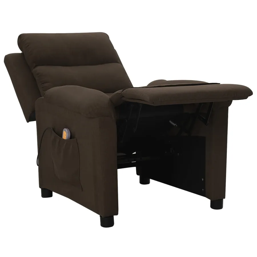 Fauteuil de massage Marron foncé Tissu - 7