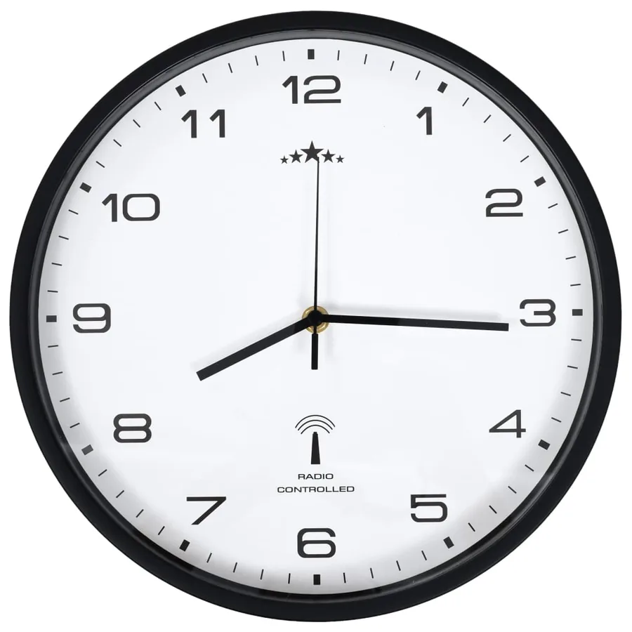 Horloge murale radioguidée Mouvement à quartz 31 cm Blanc/noir - 3