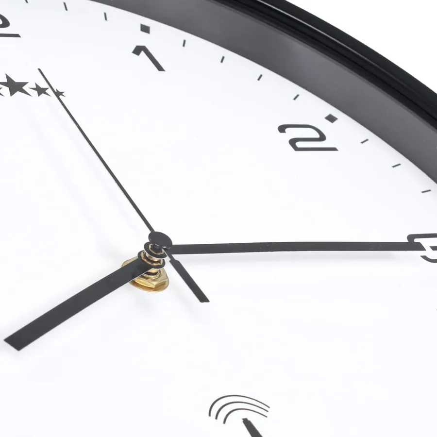 Horloge murale radioguidée Mouvement à quartz 31 cm Blanc/noir - 5
